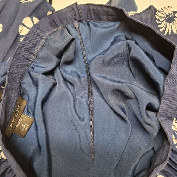 Jason Wu Skirt Pleated Daisy Flowers Blue Womens 8 Zip Side Knee Length - Picture 6 of 7